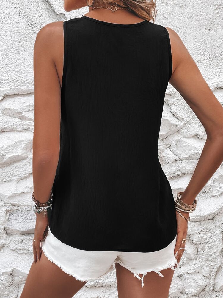 Guipure Lace V Neck Blouse