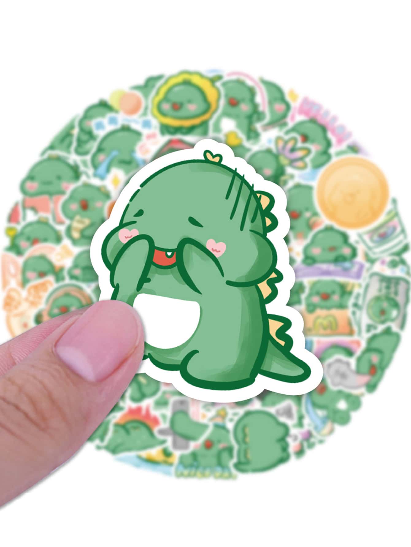 60pcs Cartoon Dinosaur Pattern Assorted Sticker, Cute Multi-purpose Sticker For DIY Craft, Decoration - Multicolor - View 1