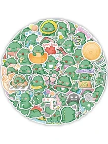 60pcs Cartoon Dinosaur Pattern Assorted Sticker, Cute Multi-purpose Sticker For DIY Craft, Decoration - Multicolor - View 4