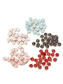 10pcs/set Letter Detail Round DIY Pendant - White - View 1