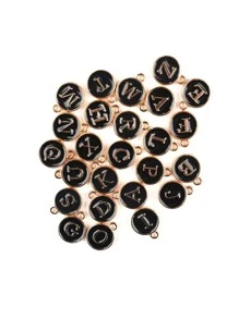 10 cái/bộ Chữ Cái Chi Tiết Vòng DIY Mặt Dây Chuyền - màu đen - Xem 4