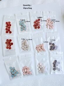 10pcs/set Letter Detail Round DIY Pendant - White - View 6