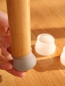 8pcs White Table Leg Cover, Silicone Chair Foot Cover For Home