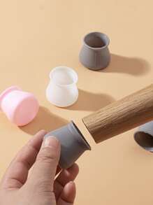 8pcs White Table Leg Cover, Silicone Chair Foot Cover For Home