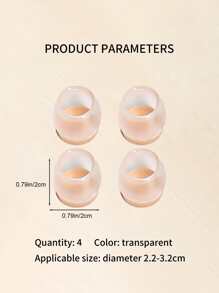 4 cái/bộ Clear Table Foot Pad, TPR Furniture Pad đơn giản cho hộ gia đình - Trong sáng - Xem 4