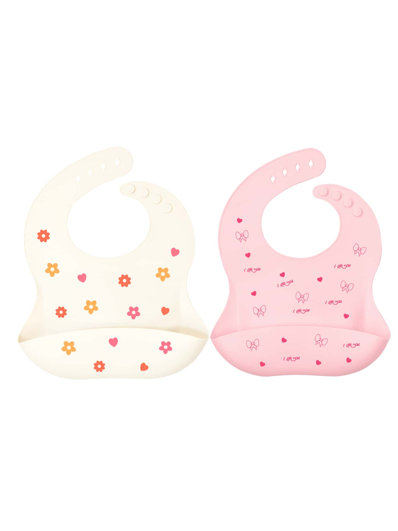 2pcs Baby Floral & Bow-knot Pattern Bib - Multicolor - View 1