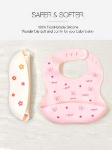 2pcs Baby Floral & Bow-knot Pattern Bib - Multicolor - View 6