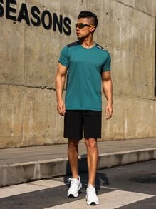 Manfinity Sport Streetwear Men Colourblock Letter Graphic Sports Set - Multicolor - View 3