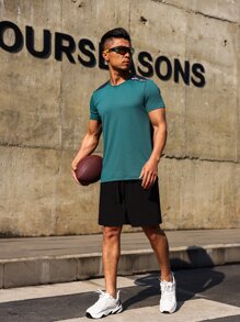 Manfinity Sport Streetwear Men Colourblock Letter Graphic Sports Set - Multicolor - View 4