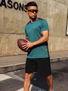 Manfinity Sport Streetwear Men Colourblock Letter Graphic Sports Set - Multicolor - View 5