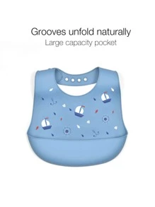 2pcs Baby Ship Pattern Bib - Multicolor - View 3