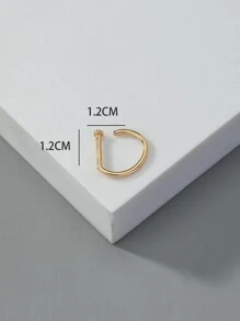 男士極簡鼻環中性時尚朋克身體穿刺首飾 - 金黃色 - 查看 4