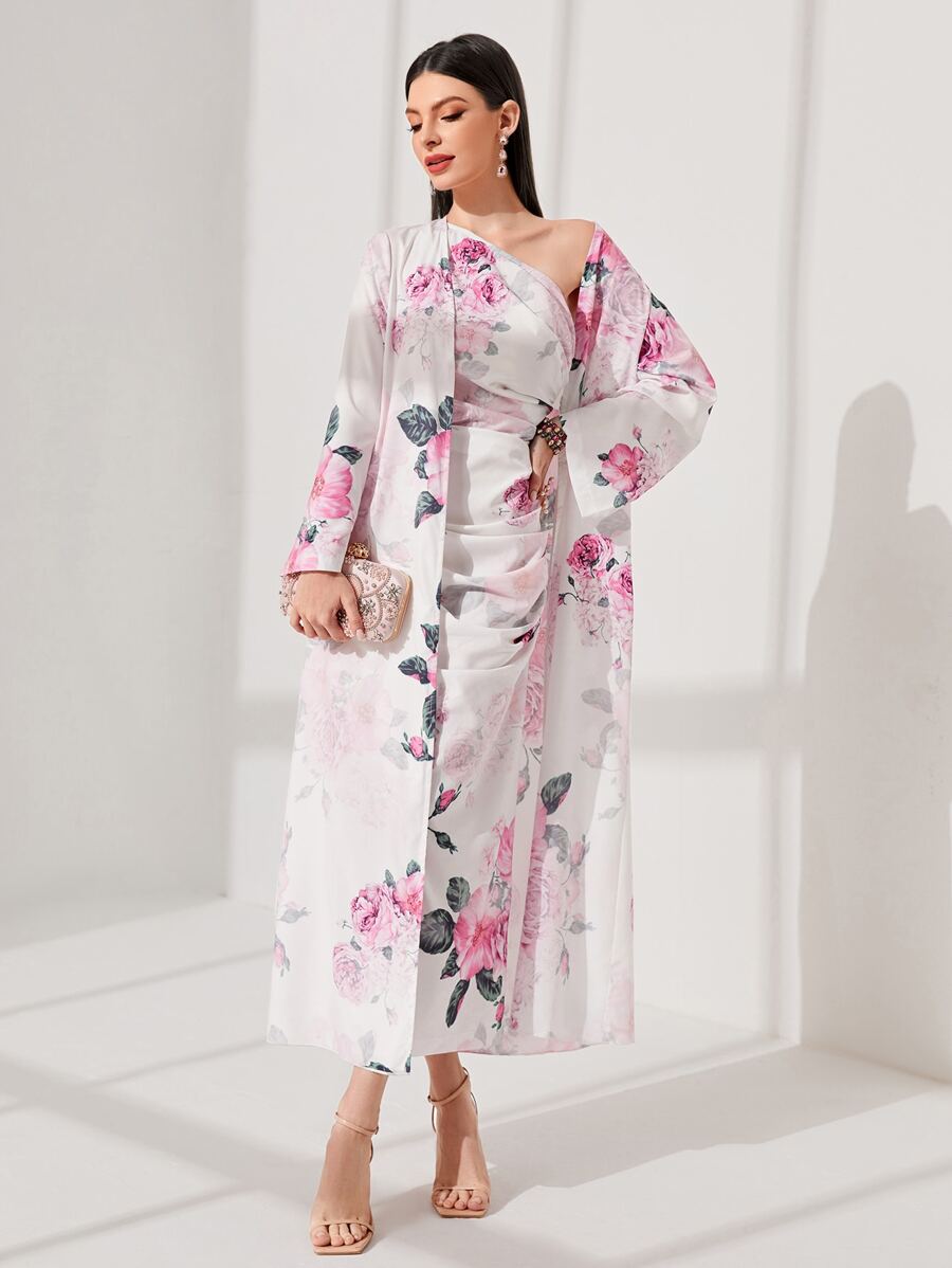 Modelyn 印花單肩連衣裙和外套 - 彩色 - 查看 1