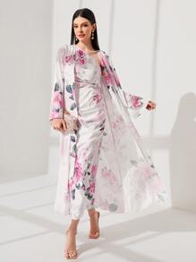 Modelyn 印花單肩連衣裙和外套 - 彩色 - 查看 3