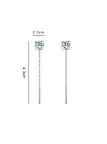 ELSEDES 1 对 925 纯银时尚简约耳环，适合女士，闪亮迷人的约会或休闲配饰 - 銀色 - 查看 4