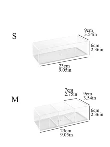 1 Hộp Lưu Trữ Ngăn Kéo Trong Suốt, Hộp Bút Ngăn Kéo Đa Năng Đơn Giản Cho Văn Phòng, Trường Học, Sinh Viên - Trong sáng - Xem 3