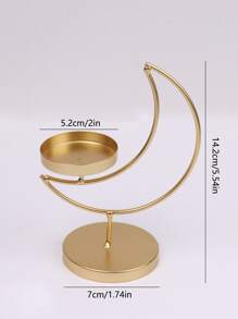 1PC Mặt Trăng Chi Tiết Người Giữ Nến, Bắc Âu Trang Trí Nội Thất Khay Nến - Vàng - Xem 2