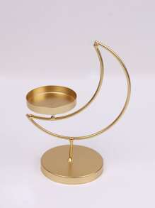 1PC Mặt Trăng Chi Tiết Người Giữ Nến, Bắc Âu Trang Trí Nội Thất Khay Nến - Vàng - Xem 3