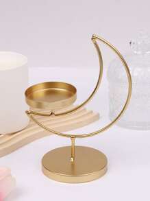 1PC Mặt Trăng Chi Tiết Người Giữ Nến, Bắc Âu Trang Trí Nội Thất Khay Nến - Vàng - Xem 6