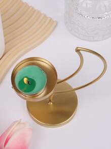 1PC Mặt Trăng Chi Tiết Người Giữ Nến, Bắc Âu Trang Trí Nội Thất Khay Nến - Vàng - Xem 7