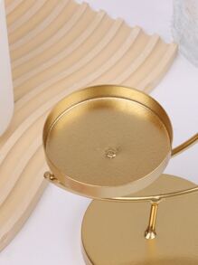 1PC Mặt Trăng Chi Tiết Người Giữ Nến, Bắc Âu Trang Trí Nội Thất Khay Nến - Vàng - Xem 8