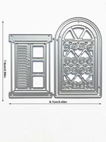1pc Window Shaped Cutting Die - Silver - View 2