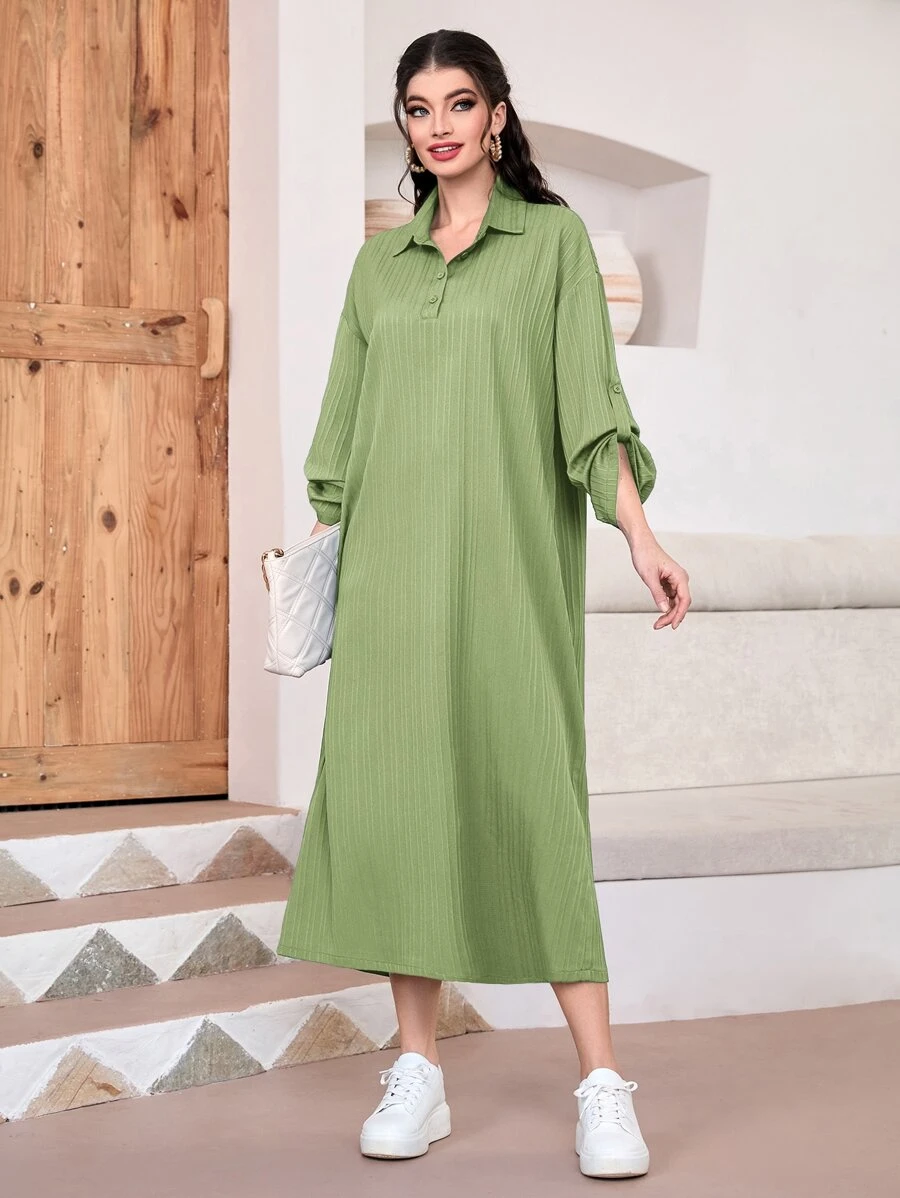 Mulvari Roll Tab Sleeve Shirt Dress