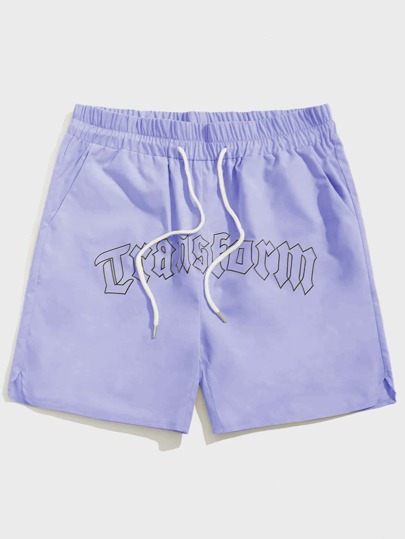 Prep Ragazzi Shorts con grafica lettera con coulisse a vita