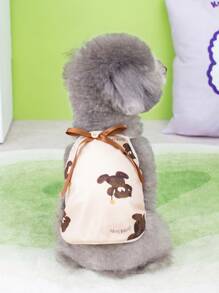 1pc Cartoon Bear Pattern Pet Tank For Dog And Cat For Summer - Beige - View 1