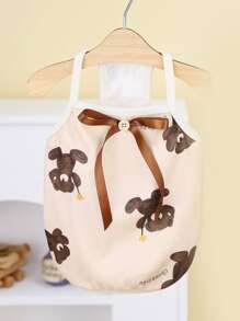 1pc Cartoon Bear Pattern Pet Tank For Dog And Cat For Summer - Beige - View 3