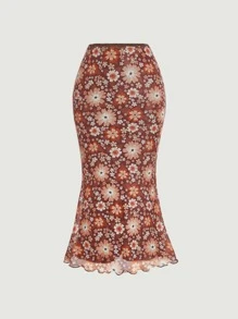 SHEIN MOD Váy nữ Xù nhỏ Hoa Tất cả trên in Thanh lịch - Nhiều màu - Xem 1