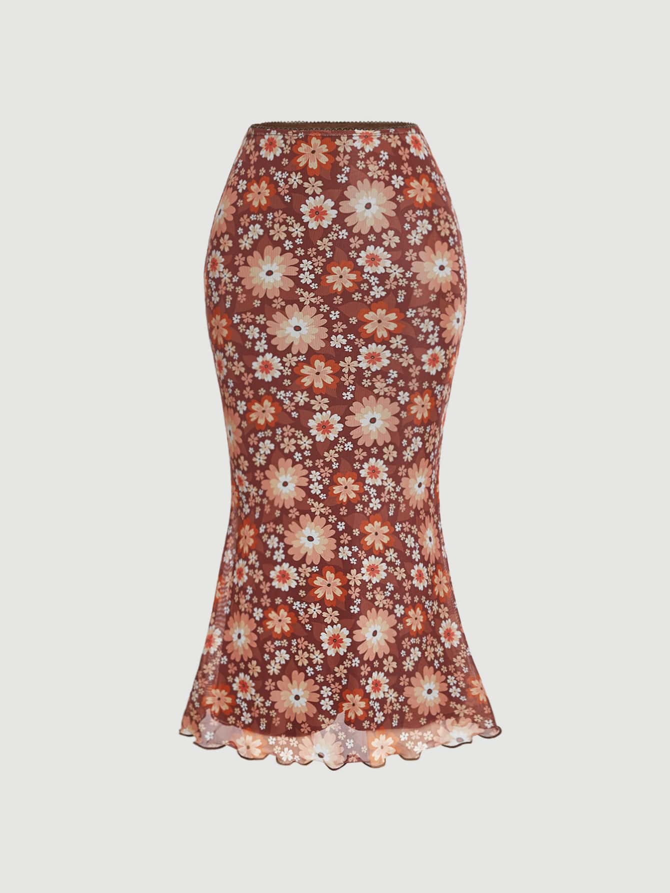 SHEIN MOD Váy nữ Xù nhỏ Hoa Tất cả trên in Thanh lịch - Nhiều màu - Xem 1