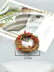 4pcs Wreath Decor Napkin Ring - Multicolor - View 4