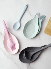 1 pieza rosado Cuchara multifuncional de silicona Cuchara Soporte para cocina - Rosa - Ver 6