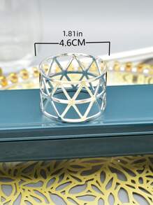 6pcs Hollow Out Napkin Ring - Silver - View 4