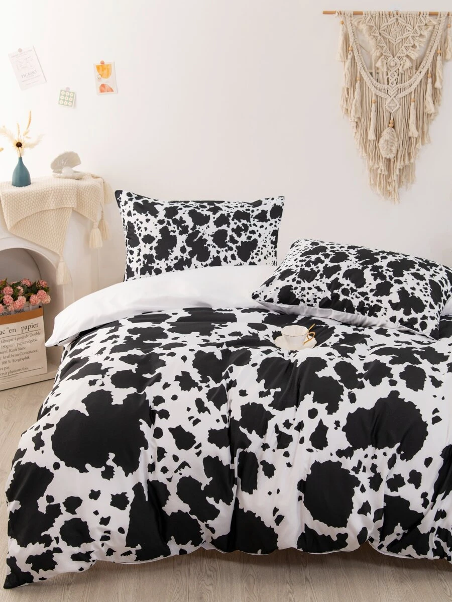 奶牛圖案被套套裝不附帶內芯 - 彩色 - 查看 1