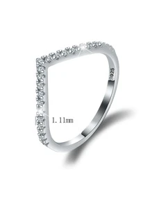 1 Máy Tính Quyến Rũ Đính Đá Cubic Zirconia Trang Trí Bạc Cưới Ban Nhạc Cho Nữ Trang Trí Hàng Ngày - Bạc - Xem 3