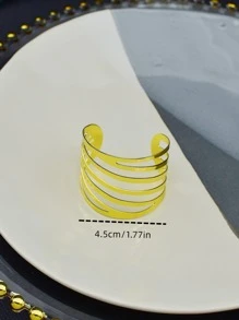 6 piezas Anillo de servilleta de metal - Dorado - Ver 3