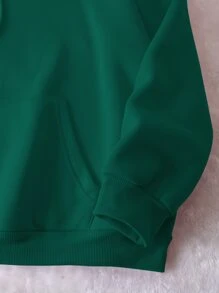 INAWLY Plus  Pocket Drawstring Thermal Lined Hoodie, Winter Fall Autumn - Dark Green - View 8