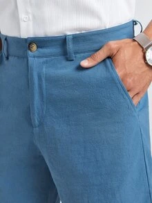 Manfinity NiteLyfe Men Solid Slant Pocket Shorts - Blue - View 4