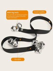 1 Dây Chuông Cửa Cho Thú Cưng Có Thể Điều Chỉnh Cho Chó Và Mèo Để Huấn Luyện - màu đen - Xem 6