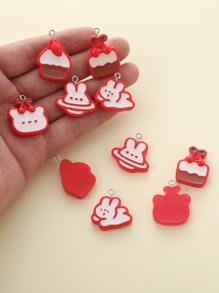 10入組/套卡通兔子DIY吊墜 - 彩色 - 查看 1