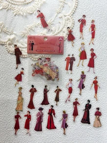 40 Con Hình Đồ Họa Các Loại Miếng Dán Vintage Miếng Dán Đa Năng Cho Thủ Công DIY, Trang Trí - Nhiều màu - Xem 1