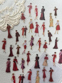 40 Con Hình Đồ Họa Các Loại Miếng Dán Vintage Miếng Dán Đa Năng Cho Thủ Công DIY, Trang Trí - Nhiều màu - Xem 2