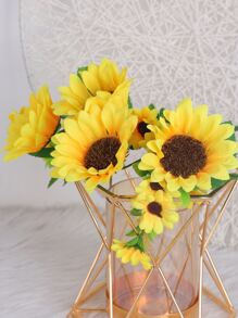 1入組人造向日葵束家居裝飾用人造向日葵花束 - 黃色 - 查看 6