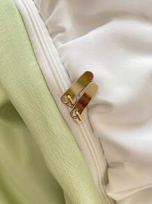 Bow Decor Ruffle Duvet Cover Set Without Filler, Mint Green Cute Bedding For Bedroom - Mint Green - View 6