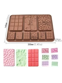 1 个心形和方形硅胶模具（适用于数字 9） - 咖啡棕 - 查看 2