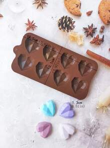 1入組矽膠模具心形DIY工藝矽膠模具 - 咖啡棕 - 查看 2