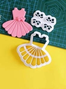 2入組連衣裙和蝴蝶結形狀餅乾模具 - 白色 - 查看 1