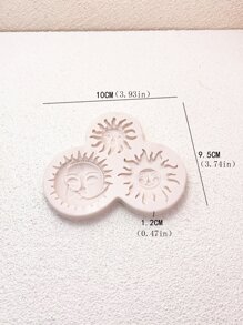 1pc Sun & Moon Face Silicone Mold For Handmade Clay, Resin, Soap Crafting DIY